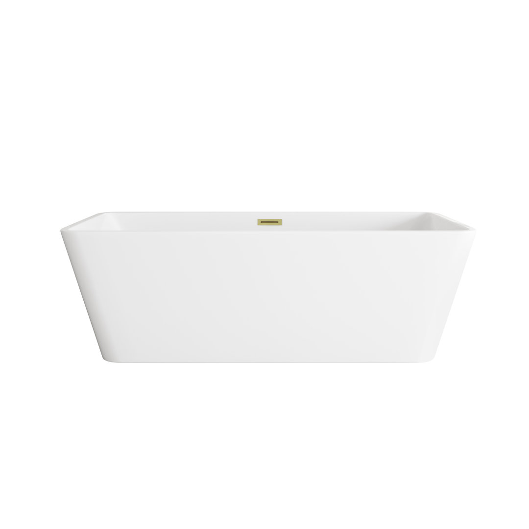 67 Inch Bathtub in Glossy White with Trim